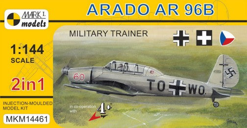 Mark I Models 14461 1/144 Arado Ar96B/Avia C2 Military Trainer German/Czech/Hungarian AF Aircraft (2 Kits)