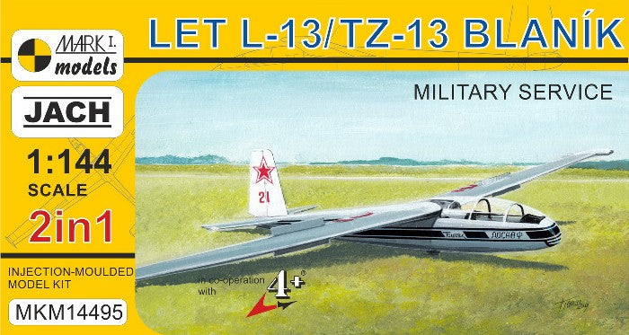 Mark I Models 14495 1/144 LET L13/TZ13 Blanik Military Service Two-Seater Glider (2 in 1)