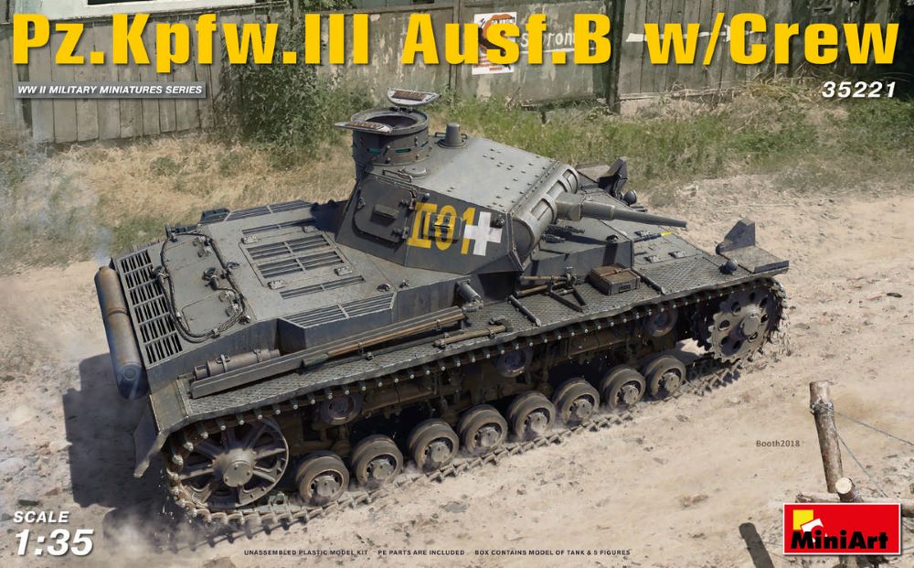 MiniArt 35221 1/35 WWII PzKpfw III Ausf B Tank w/5 Crew