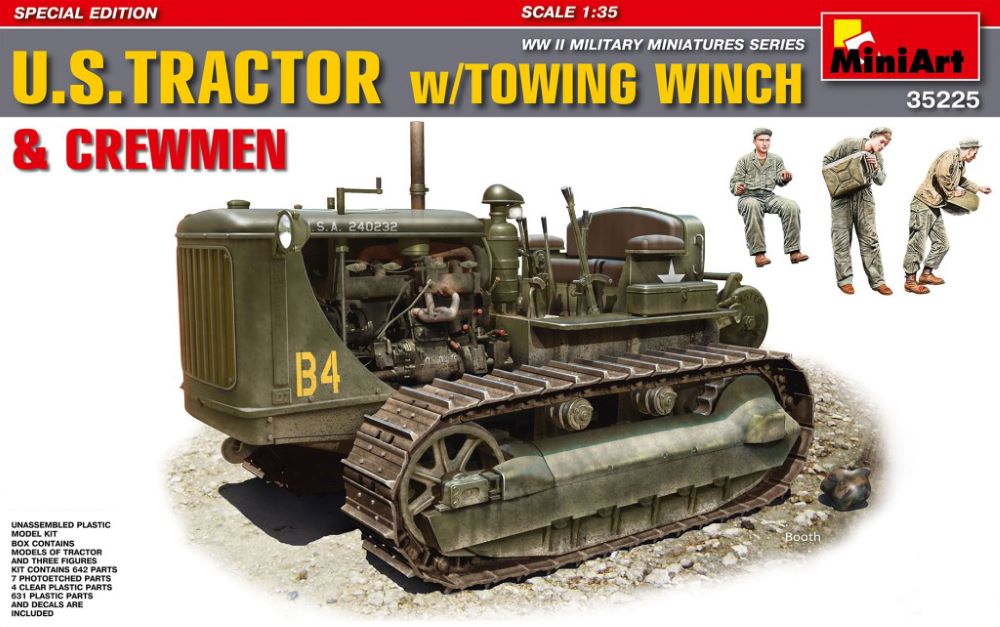 MiniArt 35225 1/35 WWII US Army Tractor w/Towing Winch & 3 Crew (Special Edition)
