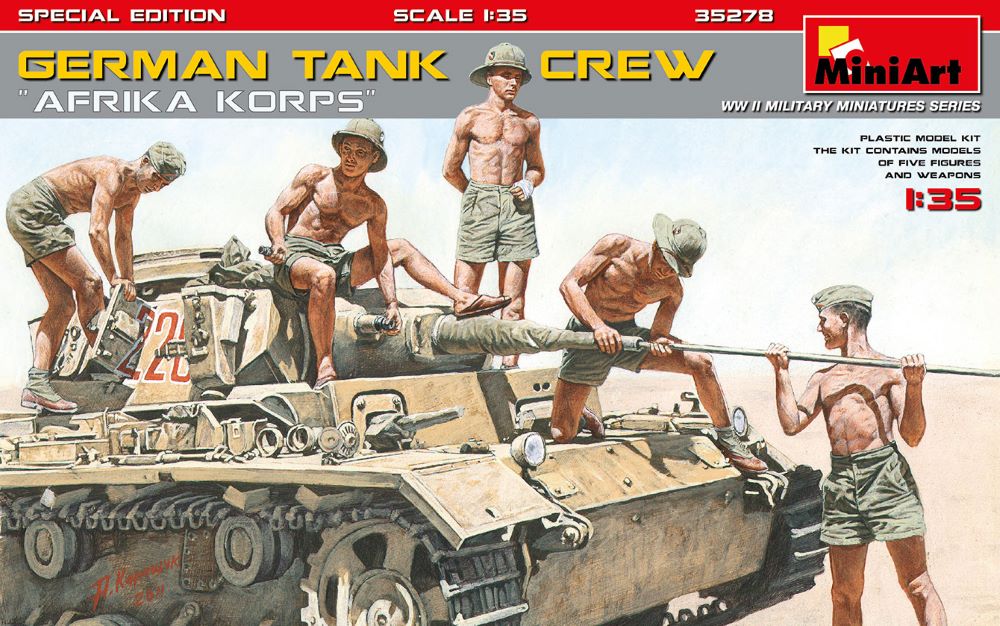 MiniArt 35278 1/35 WWII German Tank Crew Afrika Korps (5) w/Weapons (Special Edition)