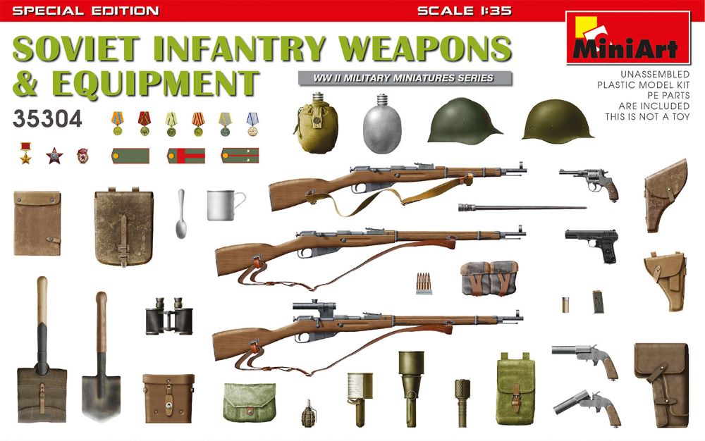 MiniArt 35304 1/35 WWII Soviet Infantry Weapons & Equipment (Special Edition)