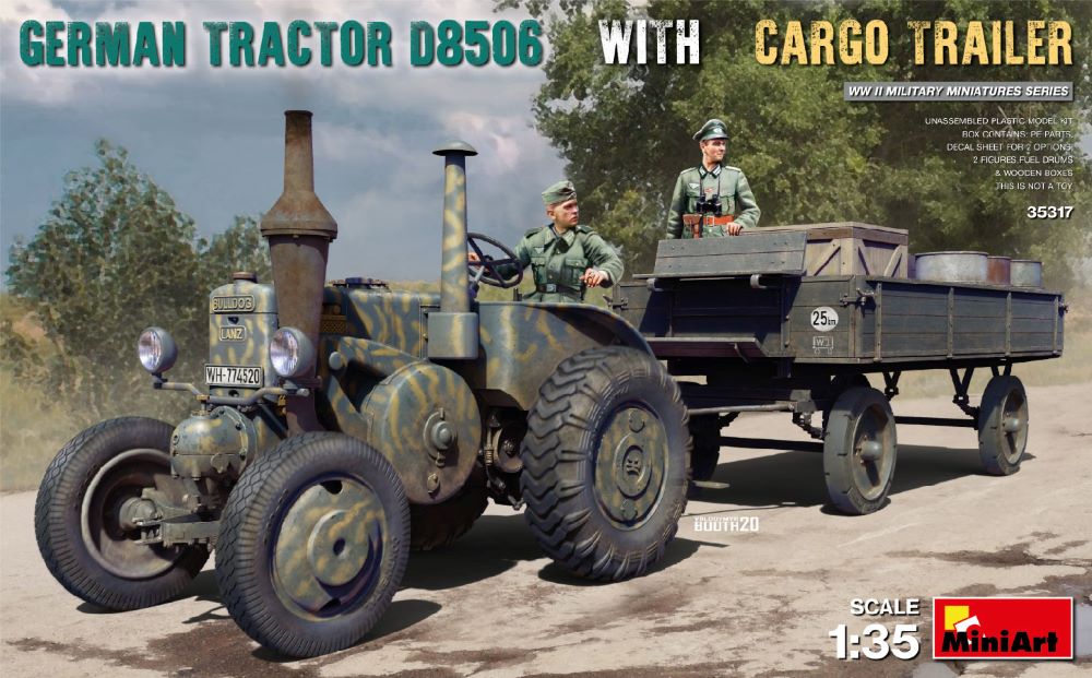 MiniArt 35317 1/35 WWII German D8506 Military Tractor w/Cargo Trailer