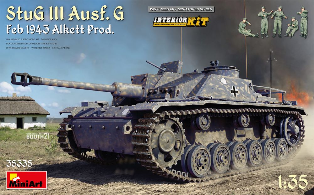 MiniArt 35335 1/35 WWII StuG III Ausf G Feb 1943 Alkett Production Tank w/5 Crew & Full Interior