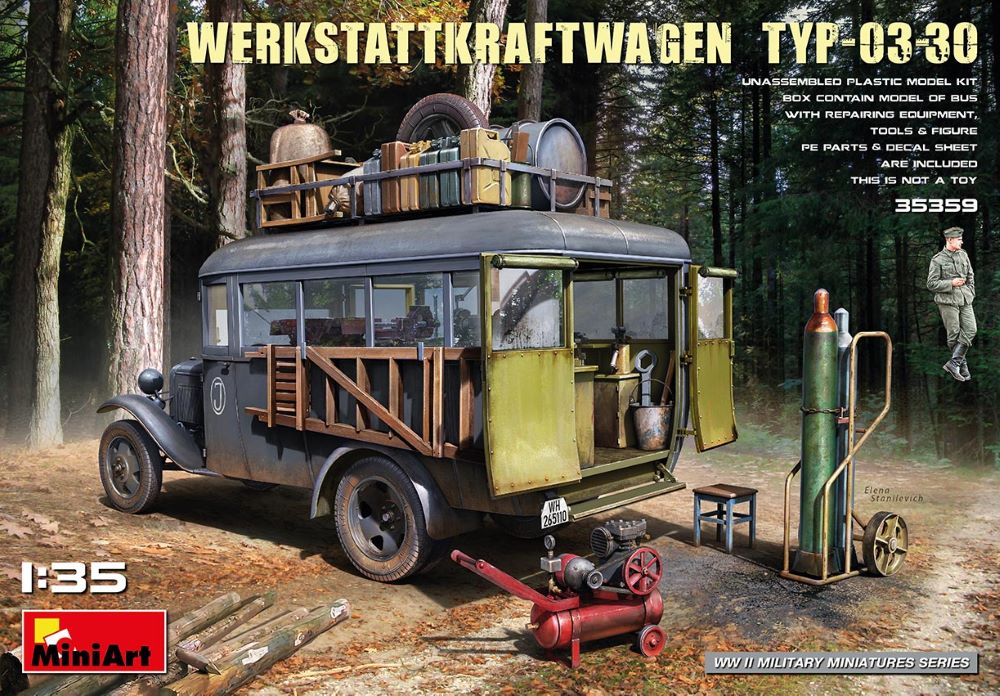 MiniArt 35359 1/35 WWII German Type 03-30 Mobile Workshop Truck w/Equipment & Figure