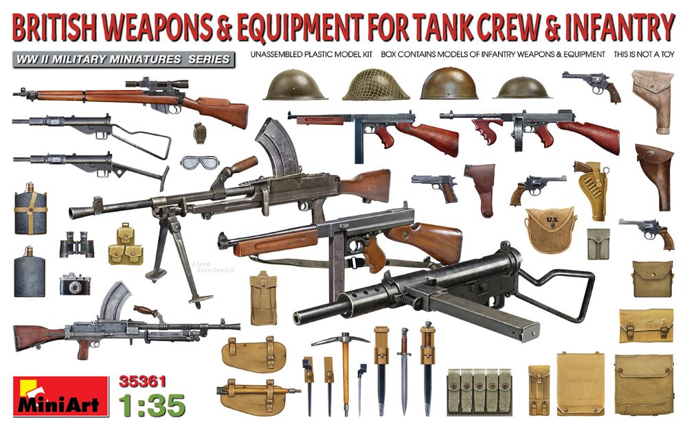 MiniArt 35361 1/35 WWII British Tank Crew & Infantry Weapons & Equipment