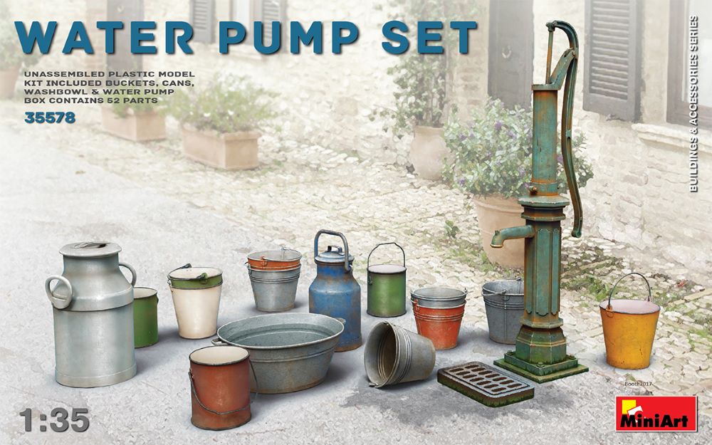 MiniArt 35578 1/35 Water Pump Set w/Buckets, Cans, etc