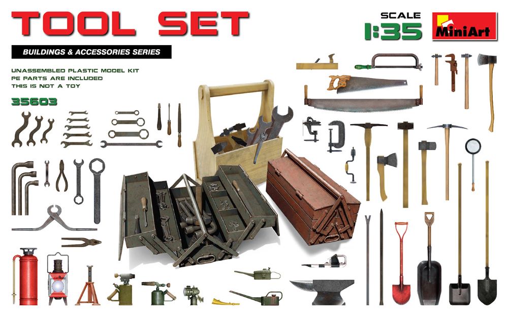 MiniArt 35603 1/35 Tool Set: Various Tools & Boxes