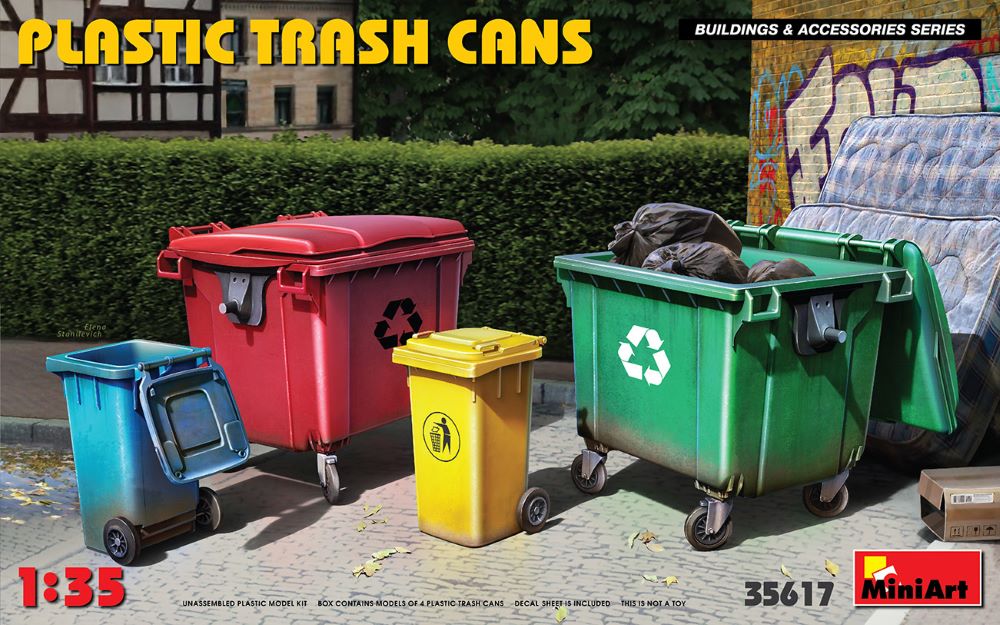 MiniArt 35617 1/35 Plastic Trash Cans (4)