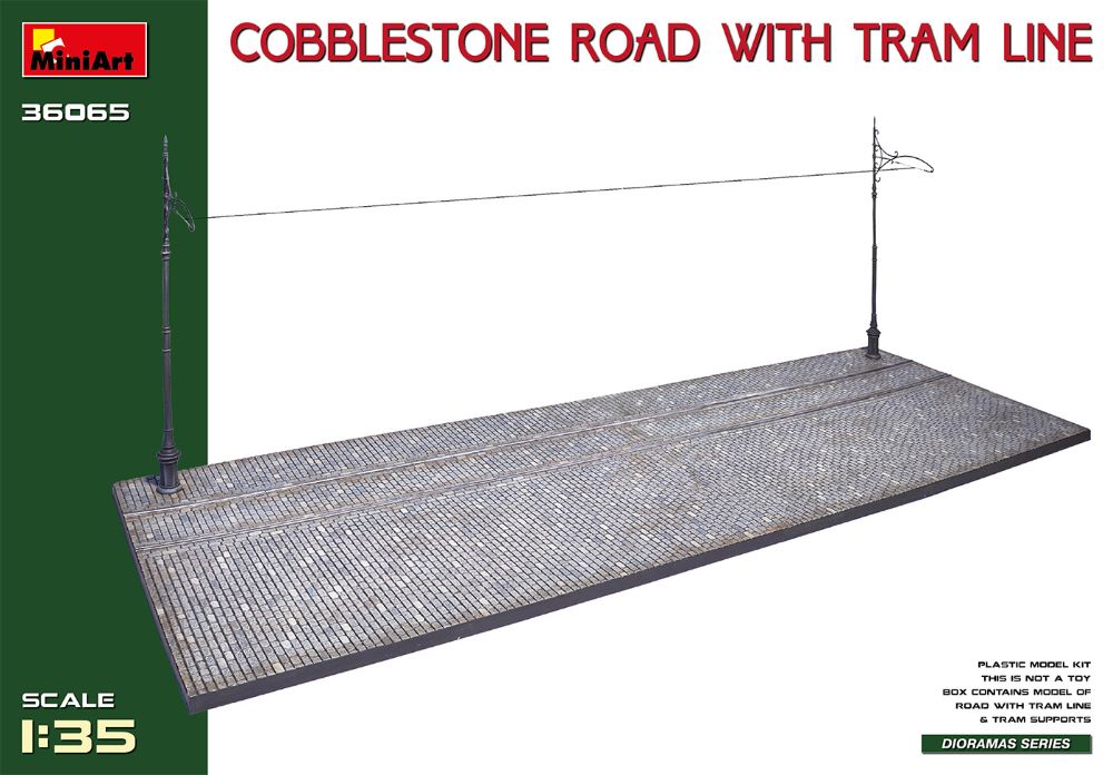 MiniArt 36065 1/35 Cobblestone Road Section w/Tramline