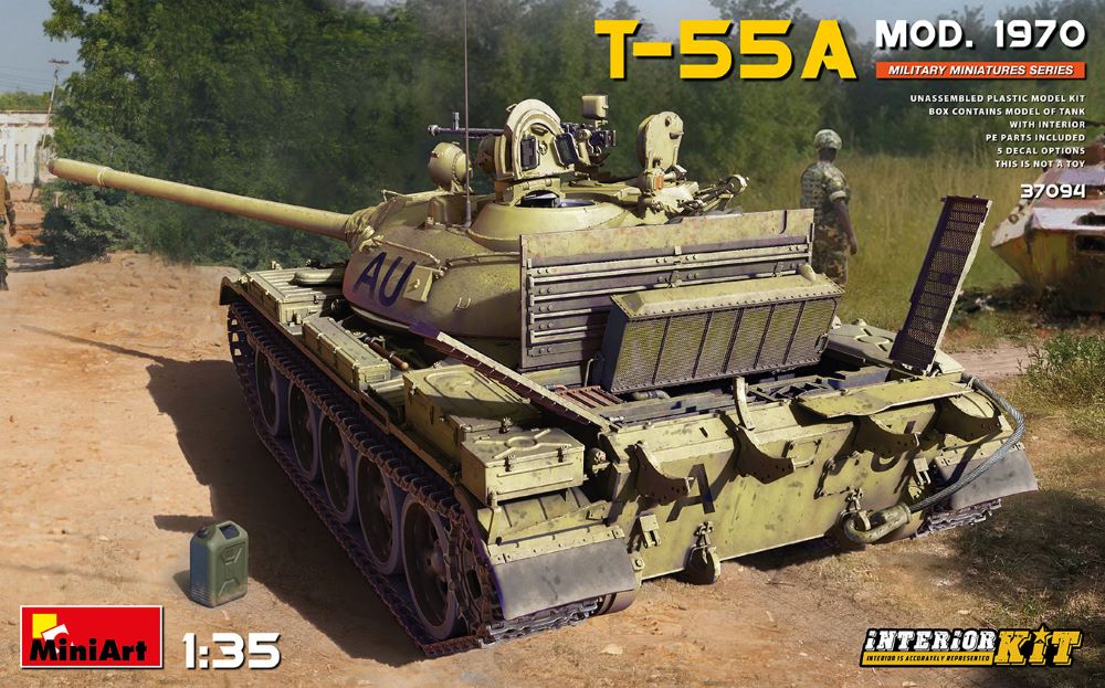 MiniArt 37094 1/35 Soviet T55A Mod 1970 Tank w/Full Interior
