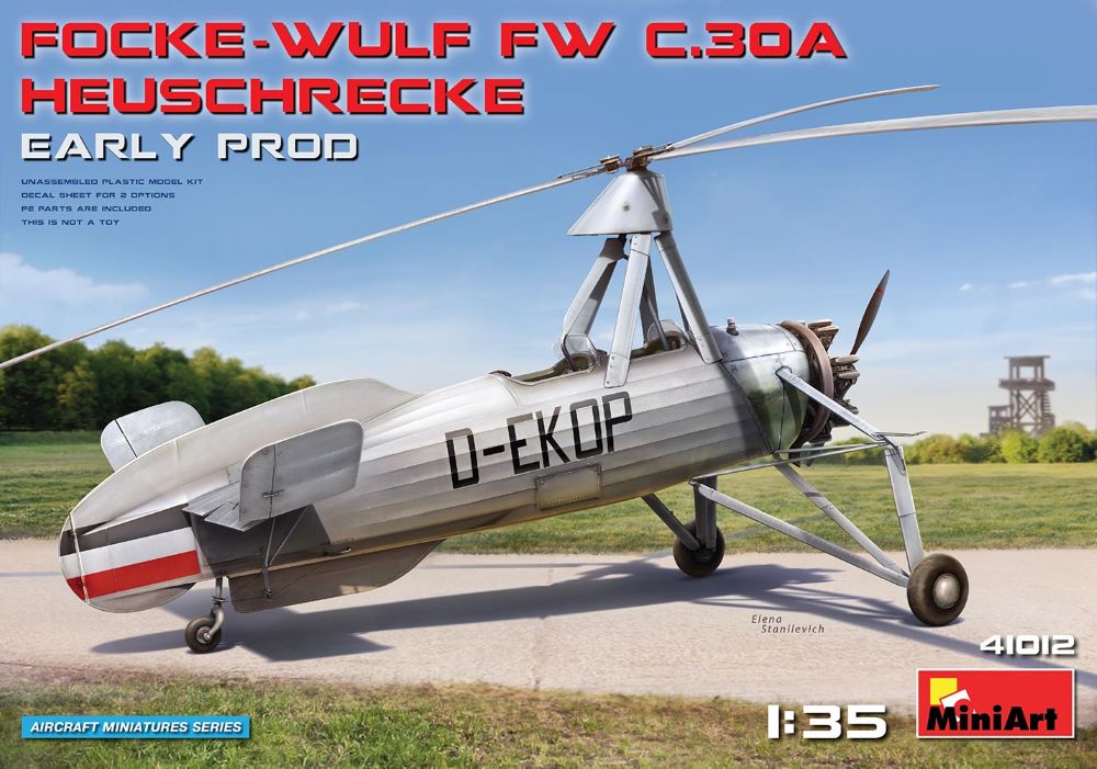 MiniArt 41012 1/35 Focke Wulf FwC30A Heuschrecke (Grasshopper) Early Prod Two-Seater Autogyro (D)