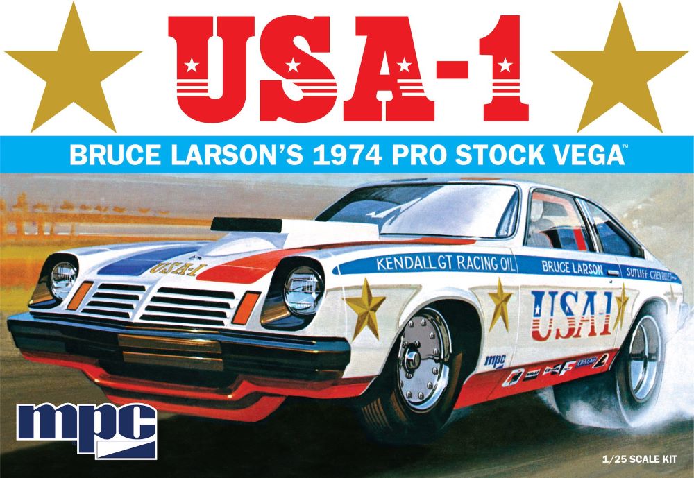MPC Models 828 1/25 Bruce Larson 1974 USA1 Pro Stock Vega Drag Car
