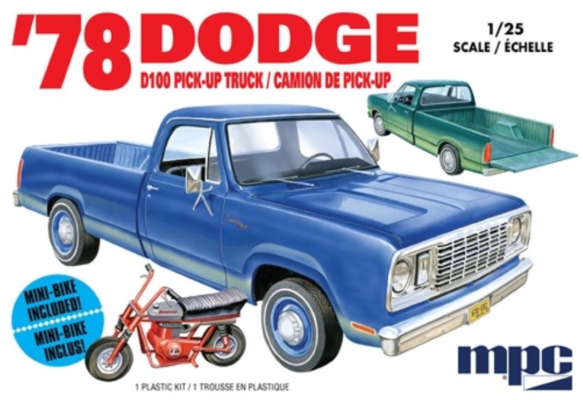 MPC Models 901 1/25 1978 Dodge D100 Custom Pickup Truck w/Mini Bike