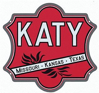 Microscale 10029 All Scale Embossed Die-Cut Metal Sign -- Missouri-Kansas-Texas "Katy" (red, black, white)