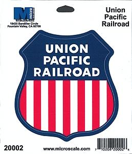 Microscale 20002 All Scale 4" Die-Cut Vinyl Stickers -- Union Pacific