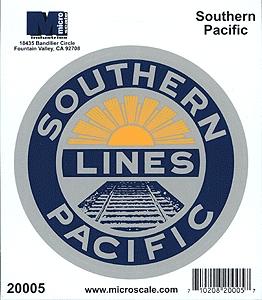 Microscale 20005 All Scale 4" Die-Cut Vinyl Stickers -- Southern Pacific