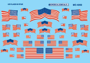 Microscale Industries 4202 HO American 50-Star Flags Decals
