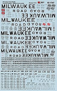 Microscale 601347 N Scale Railroad Decal Set -- Milwaukee Road 4000 Cubic Foot & Smaller Covered Hoppers