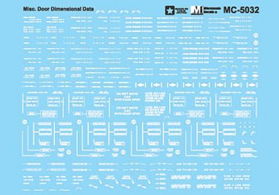Microscale 605032 N Scale Railroad Decal Set -- Miscellaneous Door Dimensional Data (white)