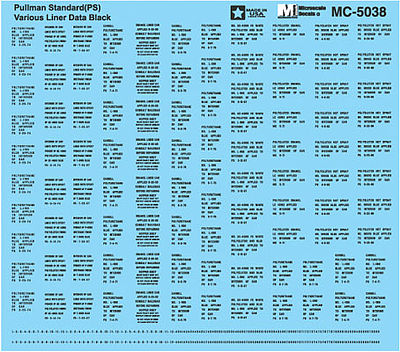 Microscale 605038 N Scale Railroad Decal Set -- Pullman Standard Hopper Car Data (black)