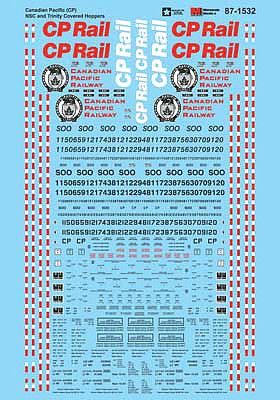 Microscale 871532 HO Scale Railroad Decal Set -- Canadian Pacific NSC and Trinity Covered Hoppers