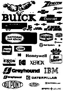 Microscale 87198 HO Scale 20th Century Sign Sets -- Set #2 - Late; Buick, Xerox, IBM, Best Western, Texaco, Zenith & More