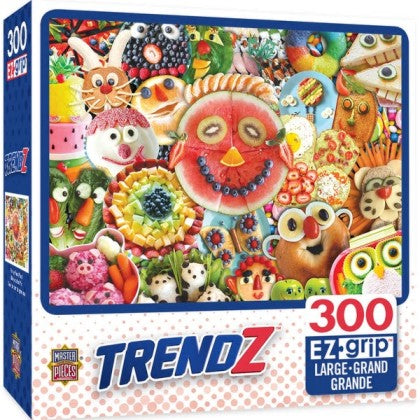 Masterpieces Puzzles 31846 Trendz: Funny Face Food Collage EzGrip Puzzle (300pc)