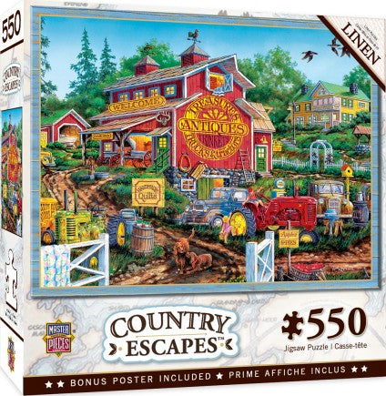 Masterpieces Puzzles 31931 Country Escapes: Antique Barn w/Trucks & Tractors Puzzle (550pc)