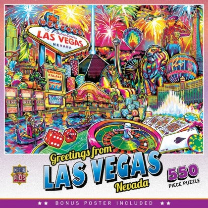 Masterpieces Puzzles 32025 Greetings From: Las Vegas Collage Puzzle (550pc)