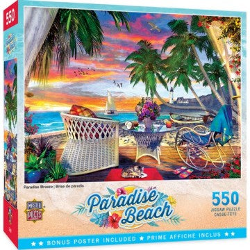 Masterpieces Puzzles 32118 Paradise Beach: Paradise Breeze Puzzle (550pc)