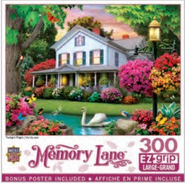 Masterpieces Puzzles 32235 Memory Lane: Twilight Flight (Birds, Pond, House) EzGrip Puzzle (300pc)
