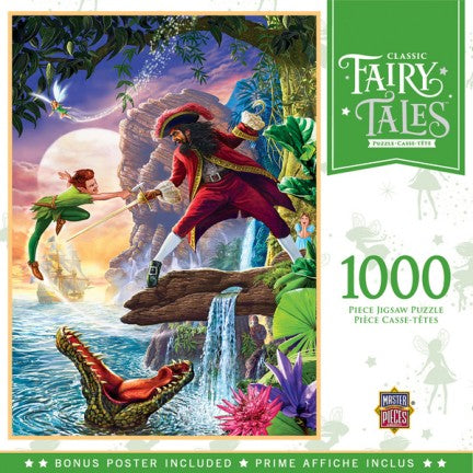 Masterpieces Puzzles 72018 Classic Fairy Tales: Peter Pan, Captain Hook & Crocodile Puzzle (1000pc)