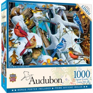 Masterpieces Puzzles 72116 Audubon: Snow Birds Puzzle (1000pc)