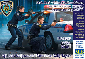 Master Box Models 24064 1/24 The Heist: Sgt. Jack Melgoza & Patrol Woman Sally Taylor in Shootout