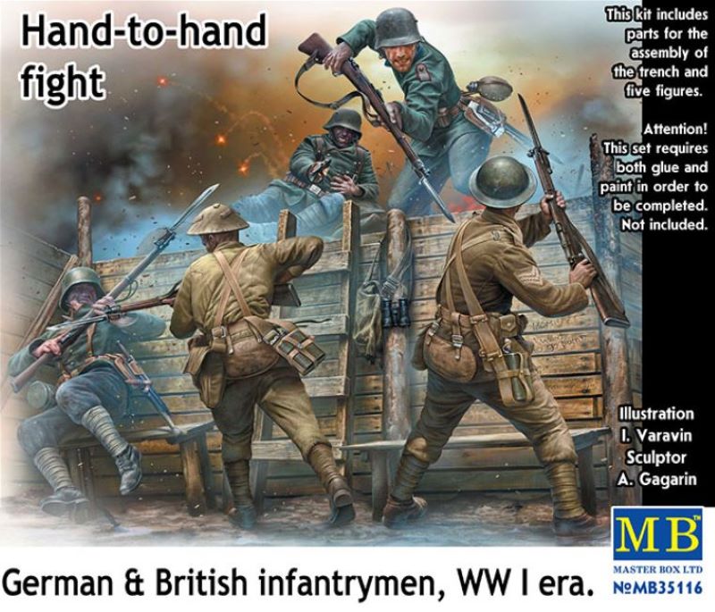 Master Box Models 35116 1/35 WWI Hand-to-Hand Fight German & British Infantrymen (5)
