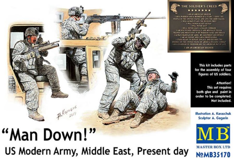 Master Box Models 35170 1/35 Man Down! US Modern Army Middle East (4)
