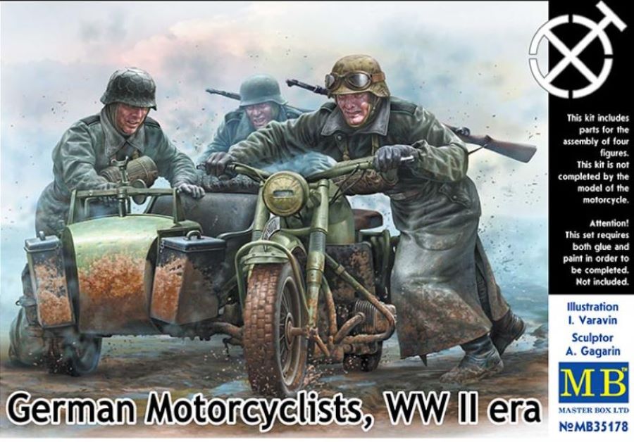 Master Box Models 35178 1/35 German Motorcyclists WWII Era (4)