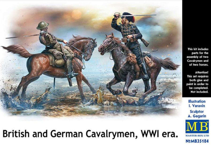 Master Box Models 35184 1/35 WWI British & German Fighting Cavalrymen (2 Mtd)