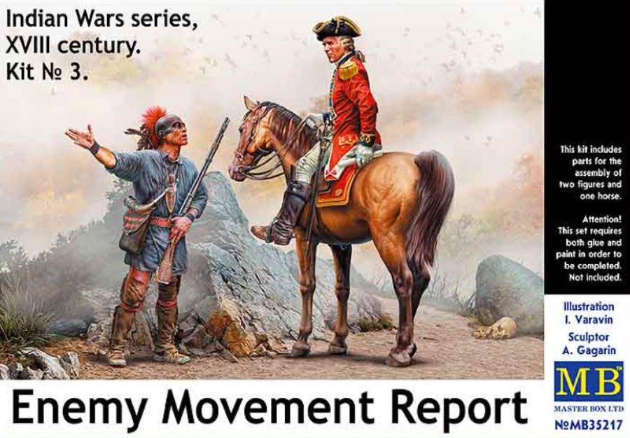 Master Box Models 35217 1/35 Enemy Movement Report Indian & British Soldier on Horse XVIII Century