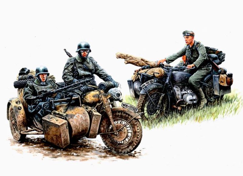 Master Box Models 3548 1/35 German Motorcycle Troops on the Move (4)