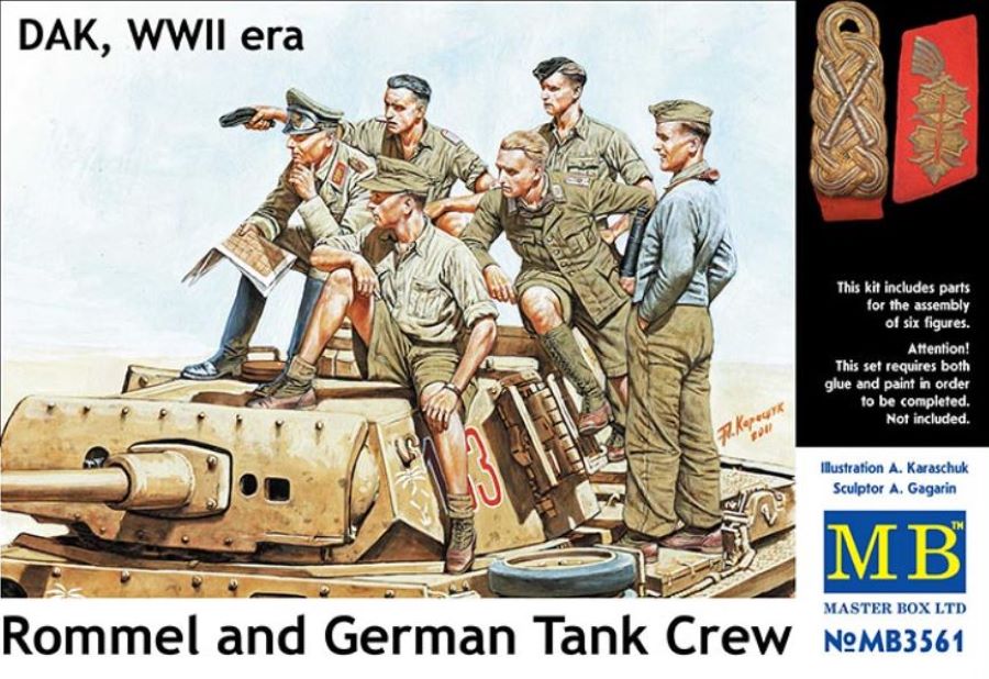 Master Box Models 3561 1/35 WWII Rommel & German Tank Crew DAK (6)