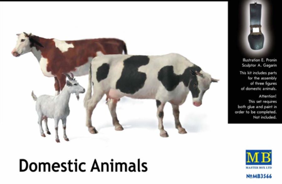 Master Box Models 3566 1/35 Domestic Animals (2 Cows & 1 Goat)