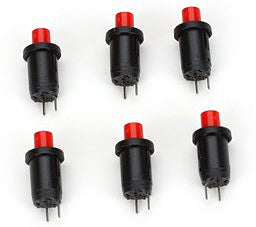 Miniatronics 3301806 All Scale Sub-Miniature Latching Push Button Switch (SPST; pkg(6) -- Rated 1 Amp 24V DC; 5/16" Diameter