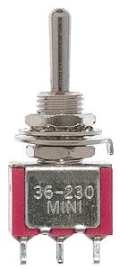 Miniatronics 3623008 All Scale Miniature Toggle Switches -- SPDT 5Amp 120V Center Off pkg(8)