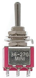 Miniatronics 3627005 All Scale Miniature Toggle Switches -- DPDT 5Amp 120V Momentary pkg(5)