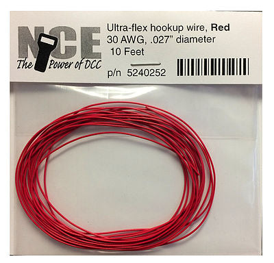 NCE Corporation 252 All Scale Ultraflex Hook-Up 32AWG .023 Diameter Wire -- Red 10' 3.05m
