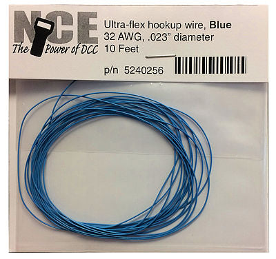 NCE Corporation 256 All Scale Ultraflex Hook-Up 32AWG .023 Diameter Wire -- Blue 10' 3.05m