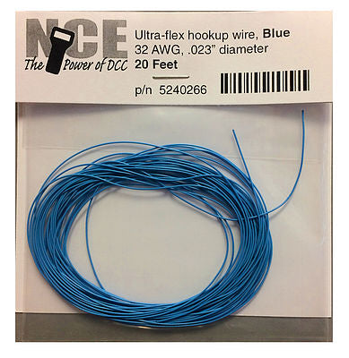 NCE Corporation 266 All Scale Ultraflex Hook-Up 32AWG .023 Diameter Wire -- Blue 20' 6.09m