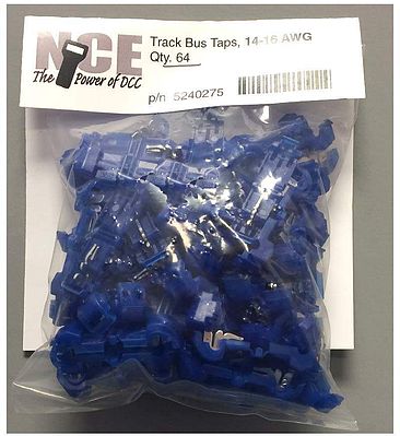 NCE Corporation 275 All Scale Track Bus Taps -- Blue pkg(64)